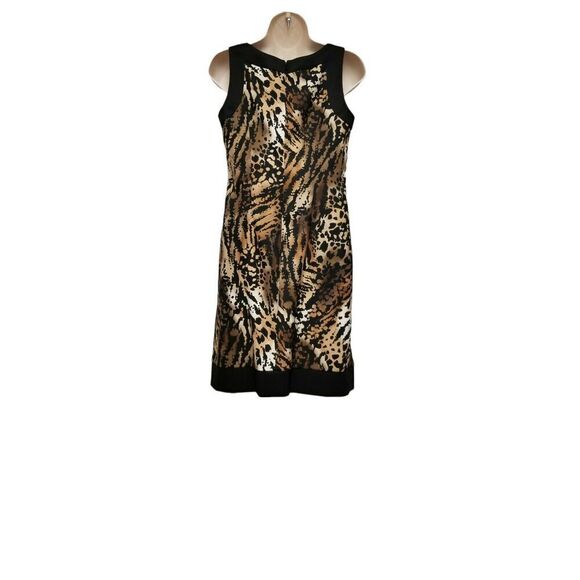 AB Studio Dress. Tiger Print. Black Trim. Size 4. Stretch Fabric. NWT - Picture 3 of 8